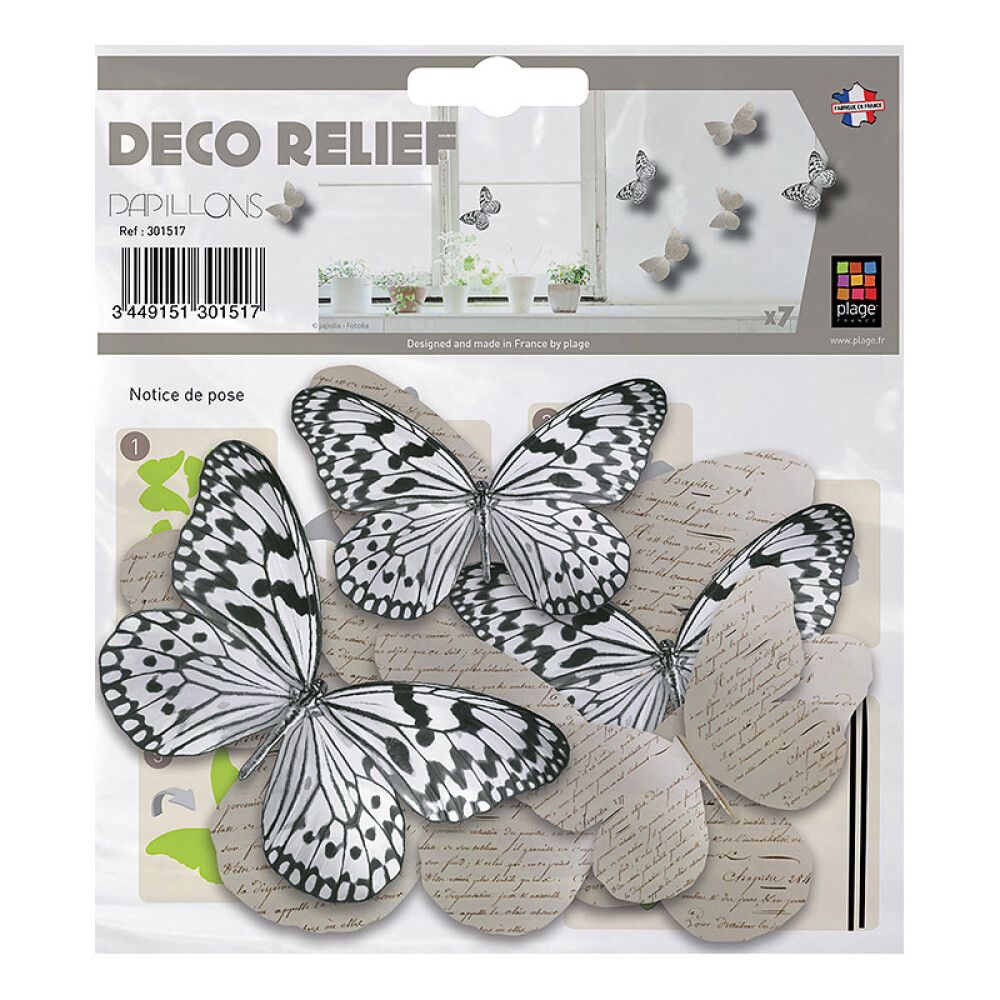 Seinakleebis Plage 3D Liblikad, beež