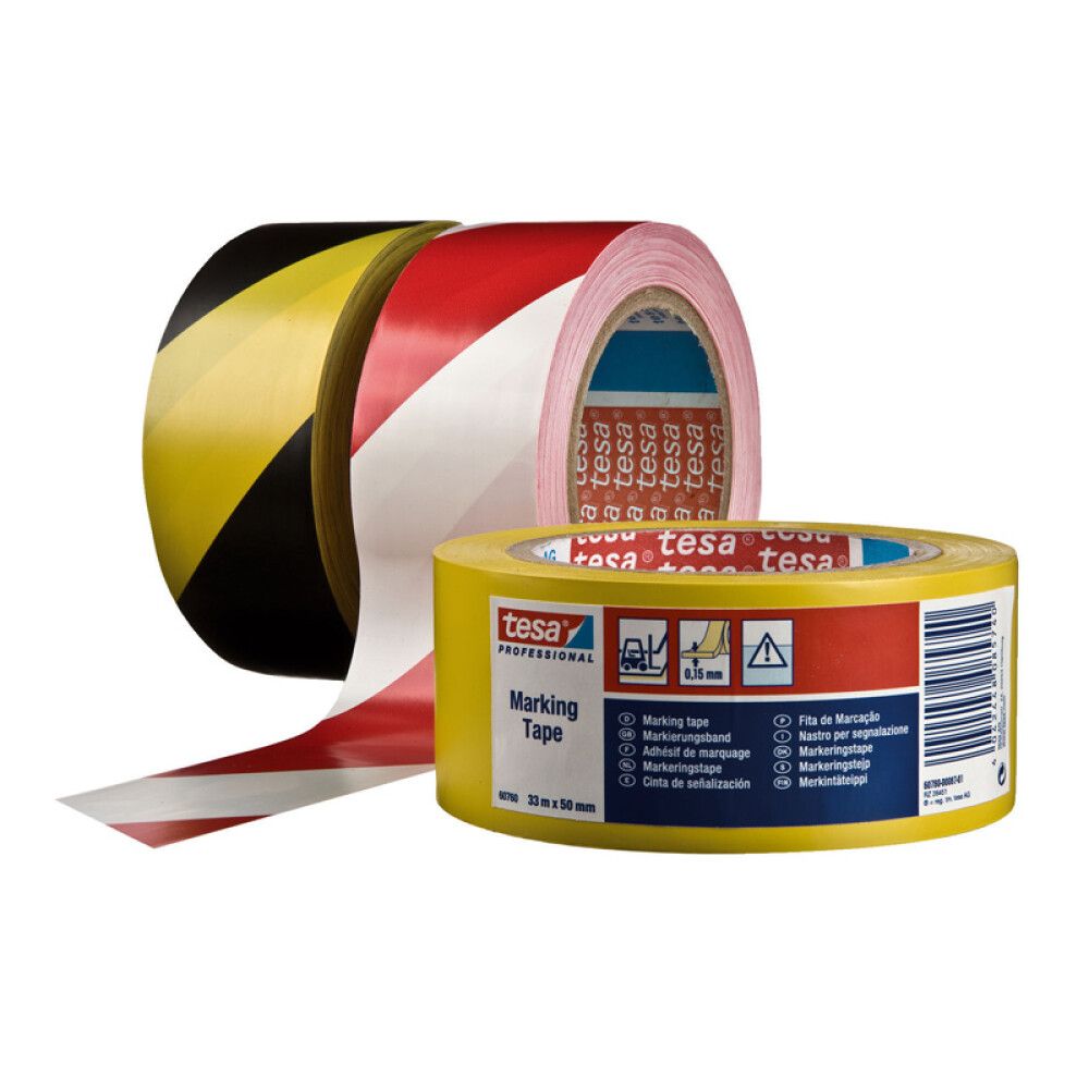Markeerimisteip tesa® Professional 33 m x 50 mm kollane/must