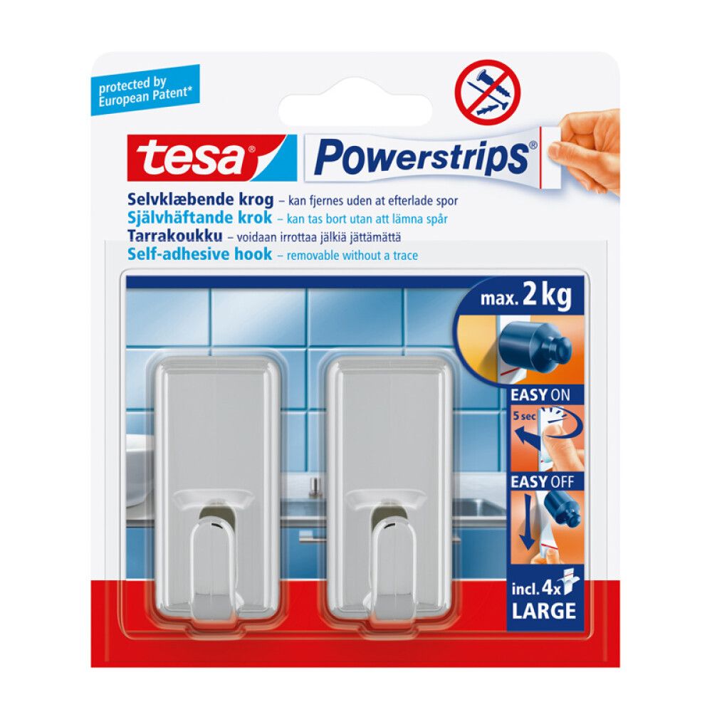 Nagi tesa® Powerstrips Classic kroom 2 tk