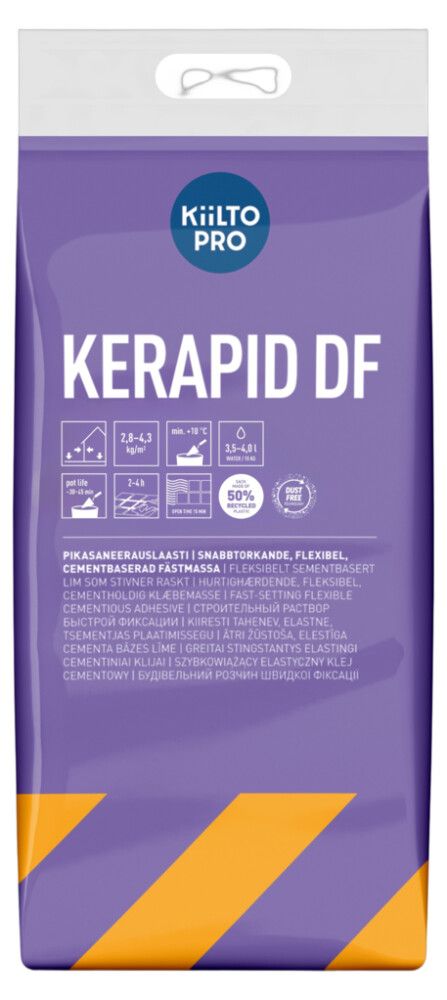 Elastne kiirplaatimissegu Kiilto Pro Kerapid DF 15 kg