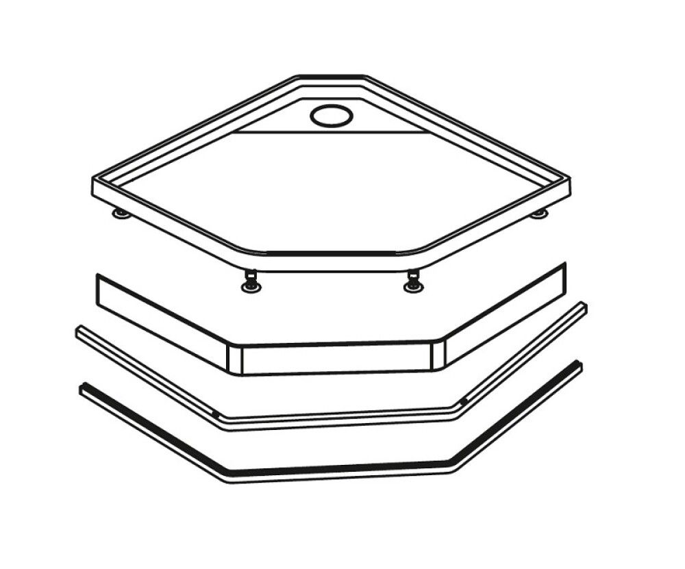 VITT DUSCHKAR 90X90 CM