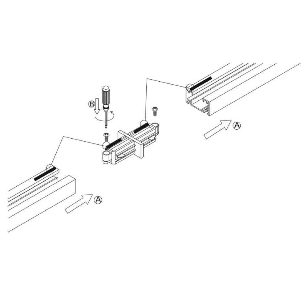 Otseliidese jätk siinile Nordlux Track Light Link must 6,5 cm