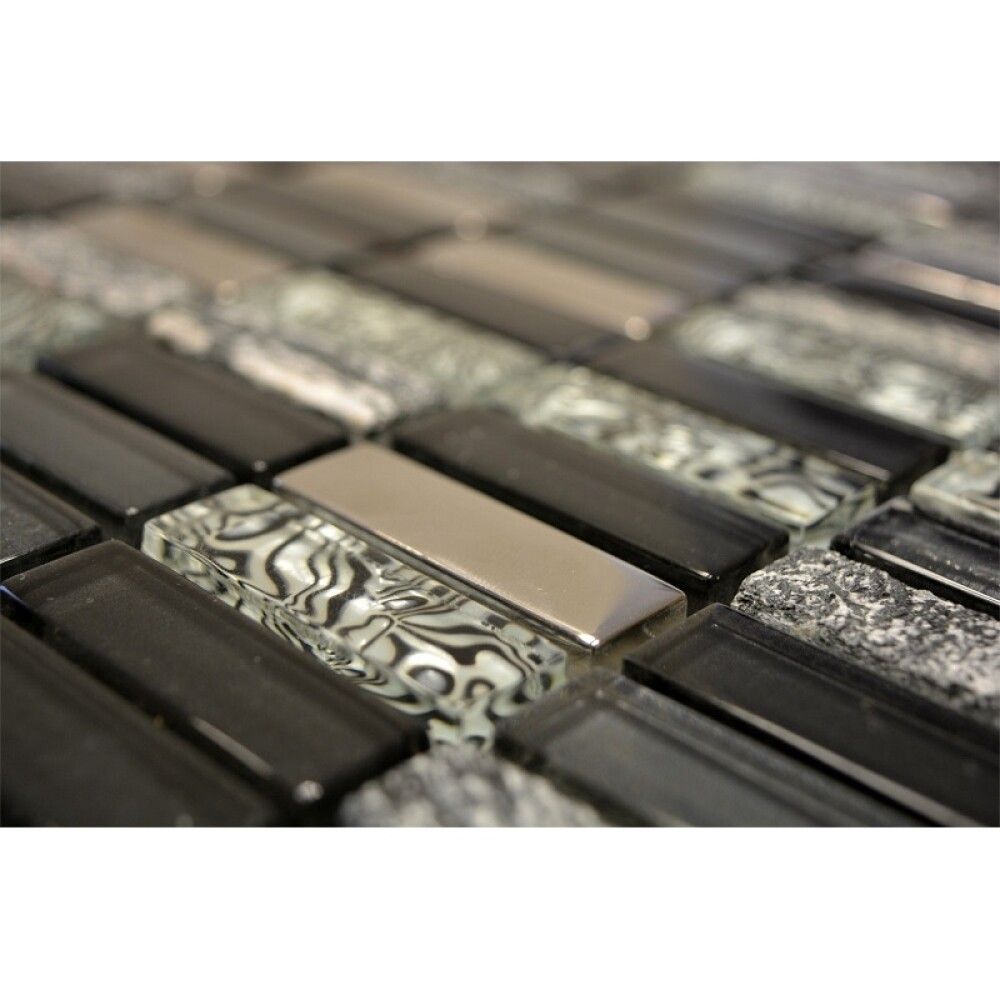 Klaas-/kivimosaiik Mix must 29,8 x 30,4 cm