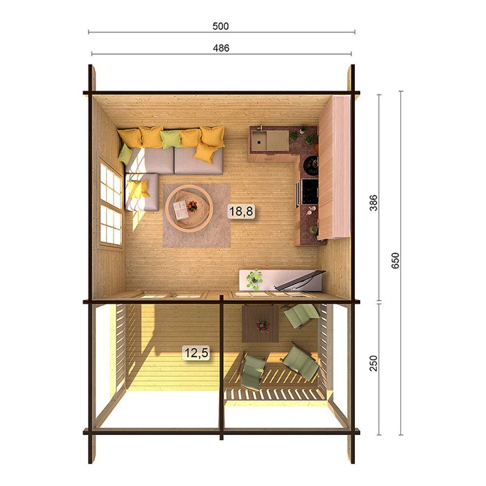 Aiamaja Palmako Agneta 18,8 m²