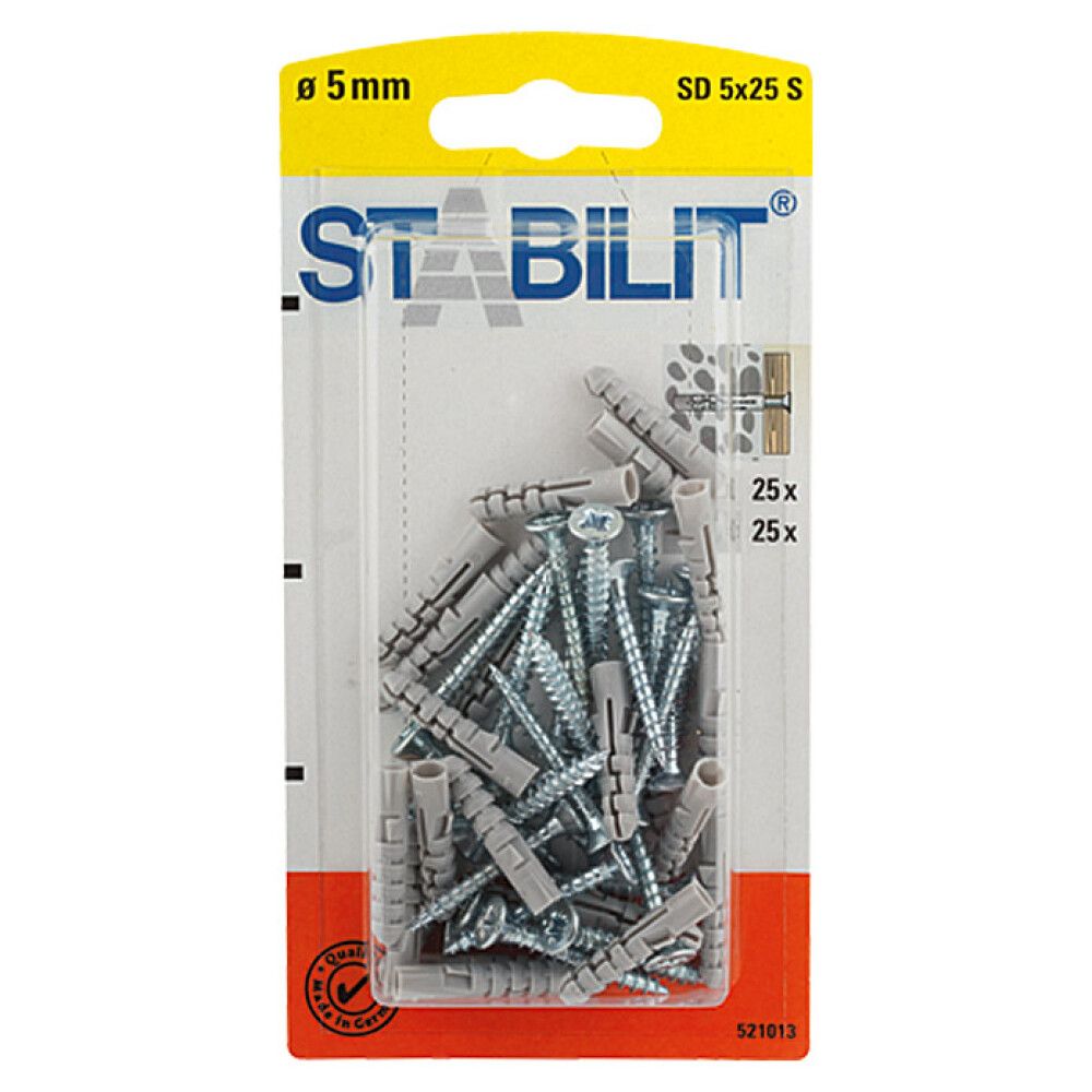 Tüübel kruviga Stabilit 5 x 25 mm