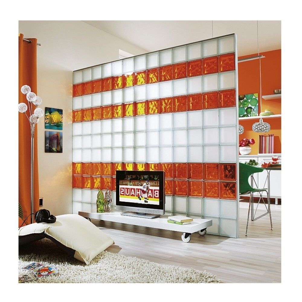 Klaasplokk Wave oranž 190 x 190 x 80 mm