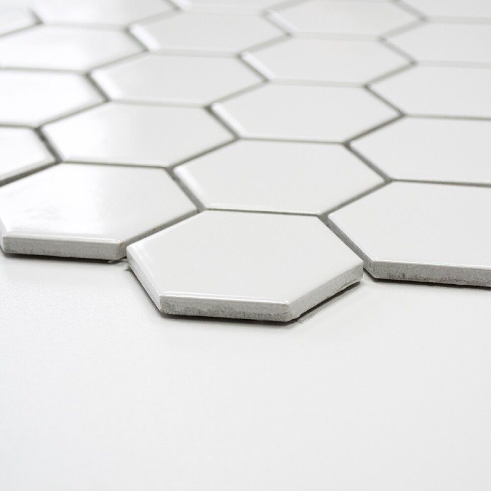 Mosaiik Hexagon valge 32,5 x 28,1 cm Läikiv