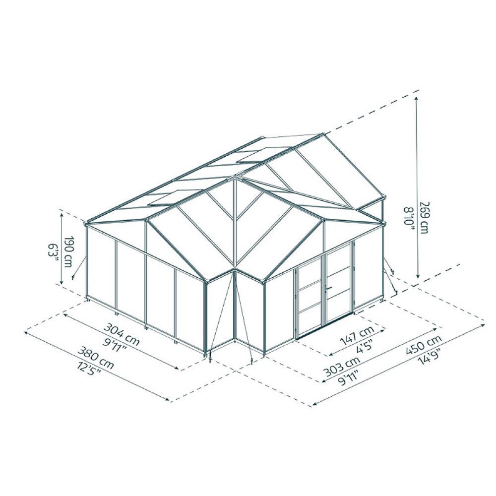 Kasvuhoone Palram-Canopia Triomphe 16 m²