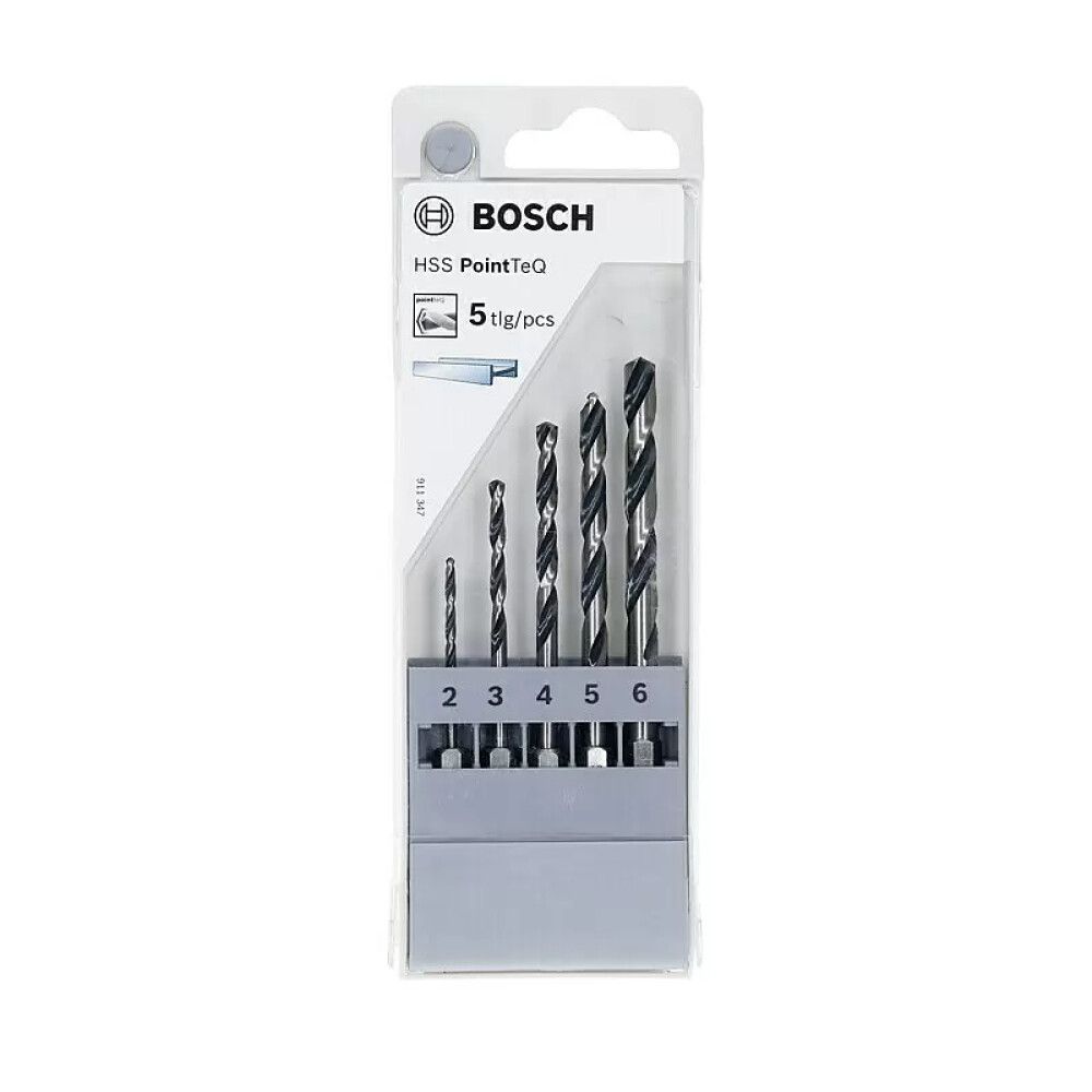 Metallipuuride komplekt Bosch HSS Pointteq Hex 2-6 mm 5 tk