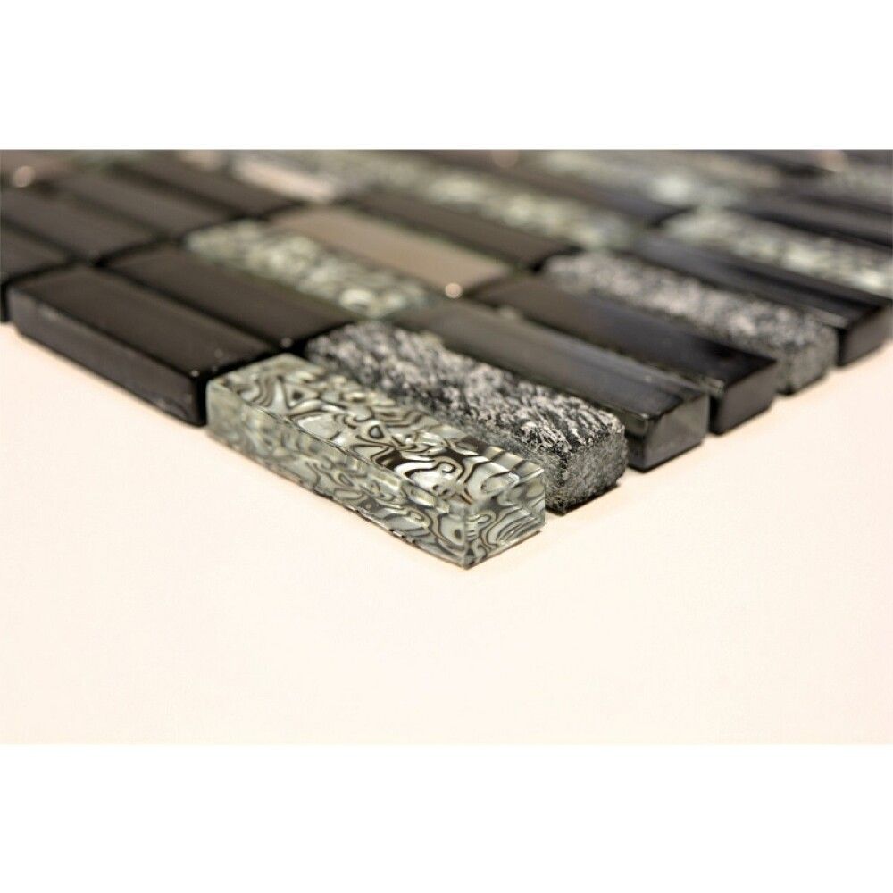 Klaas-/kivimosaiik Mix must 29,8 x 30,4 cm