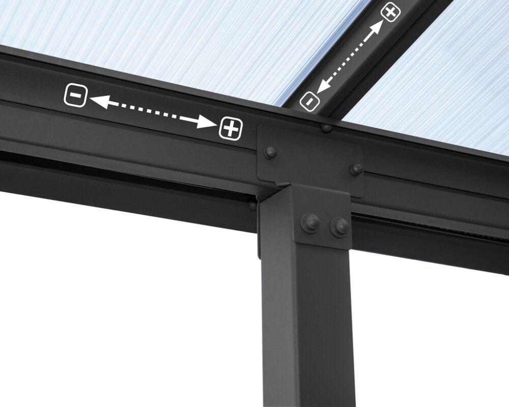 Terrassikatus Canopia Olympia hall/läbipaistev 307 cm