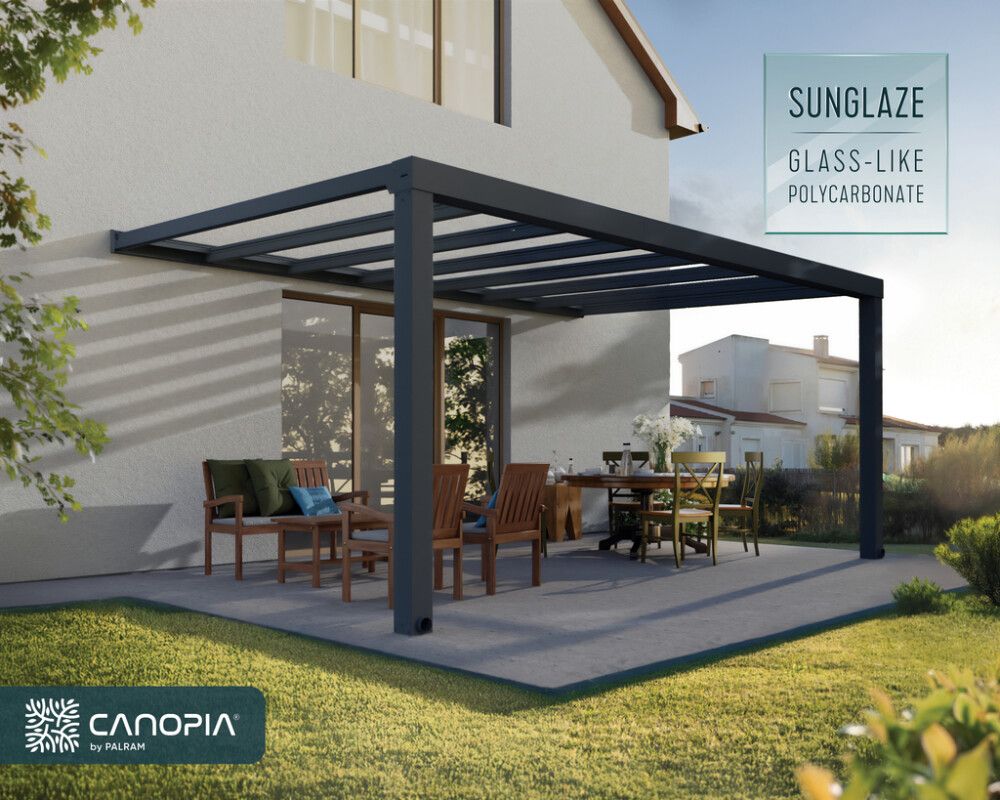 Terrassikatus Canopia Stockholm hall/läbipaistev 515 cm