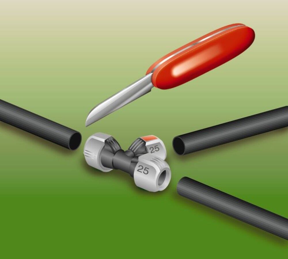 T-liitmik Gardena 25 mm