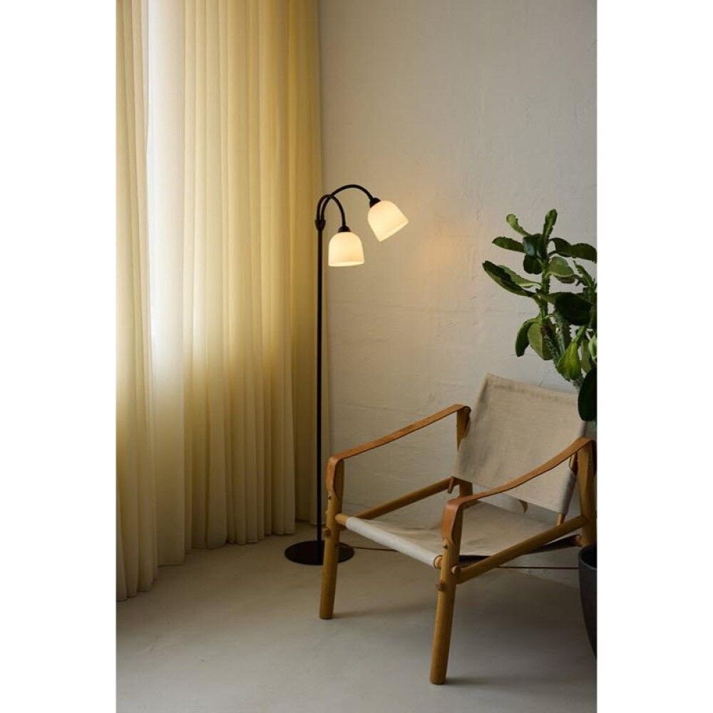 Põrandavalgusti  Halo Design Glow 2-osaline, must/opaal