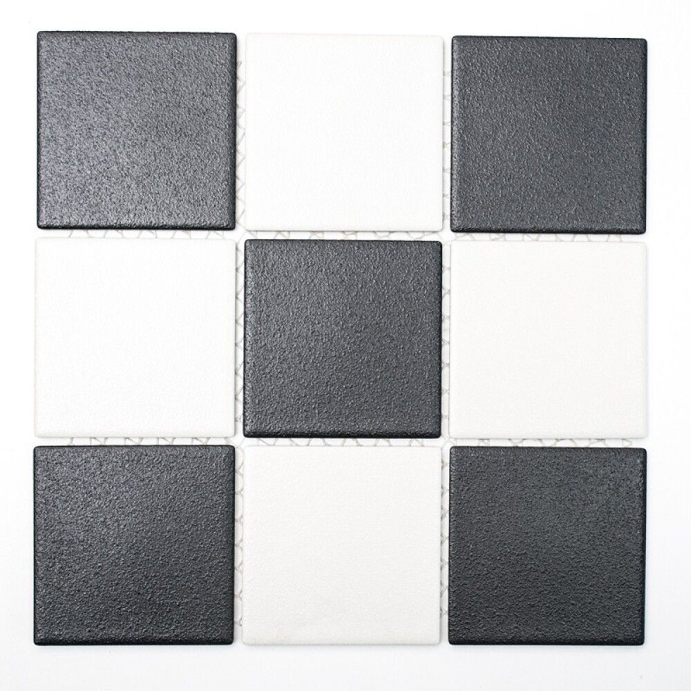 Mosaiik põrandaplaat 9,7 x 9,7 cm Mustvalge