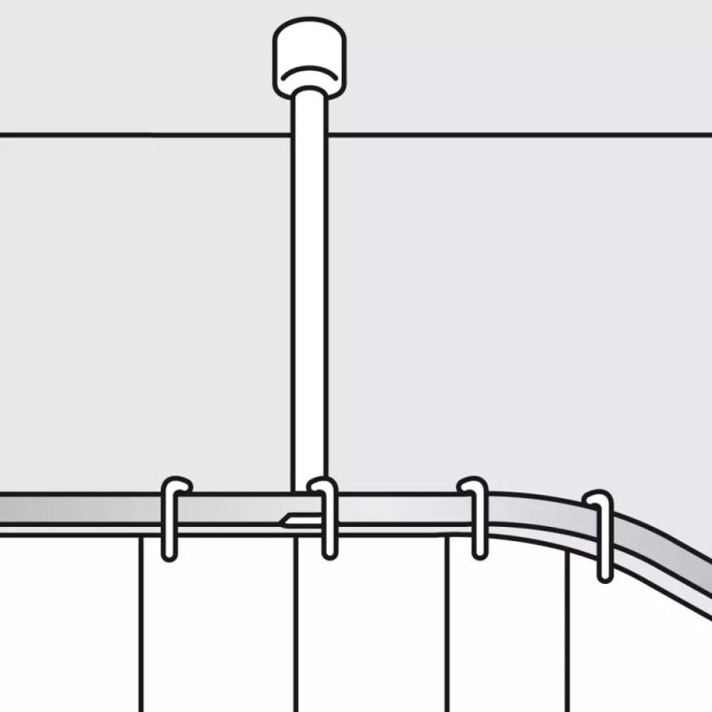 Laekinnitus dušikardinapuule Diaqua Basic Ø 2,2 x 60 cm Must