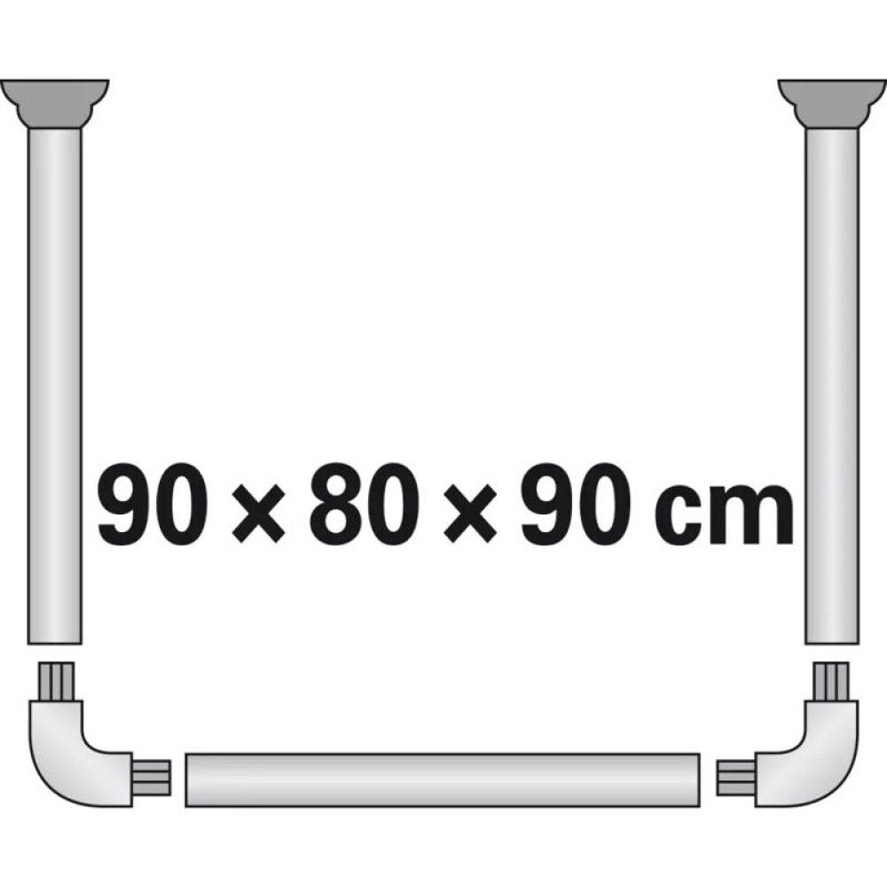 Dušikardina toru Diaqua Ø 2,2 x 90 x 80 x 90 cm Must