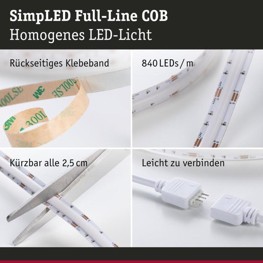 LED-valgusriba komplekt Paulmann SimpLED COB 3 m mitmevärviline