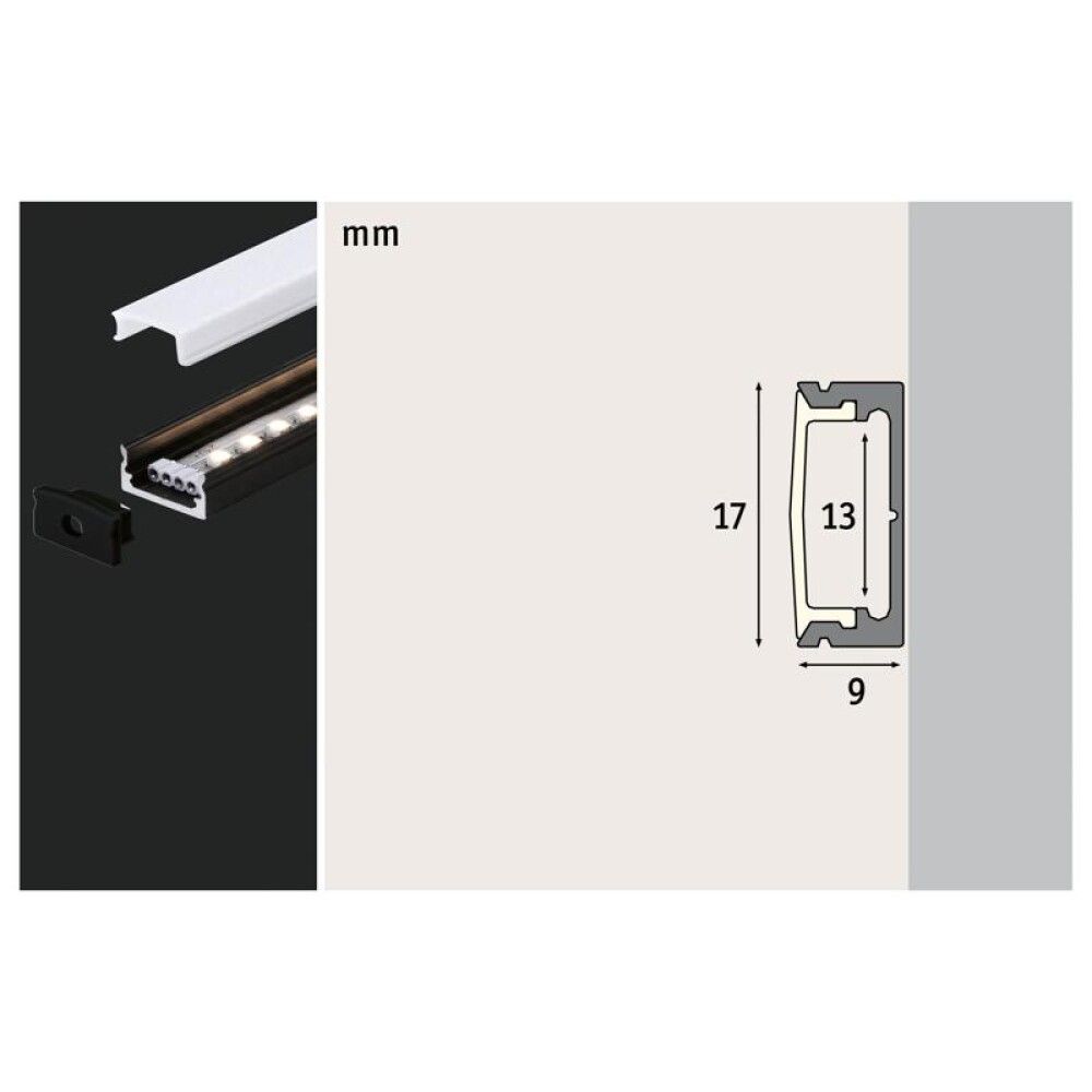 LED-valgusriba profiil Paulmann  Alus Valge hajuti 2m must