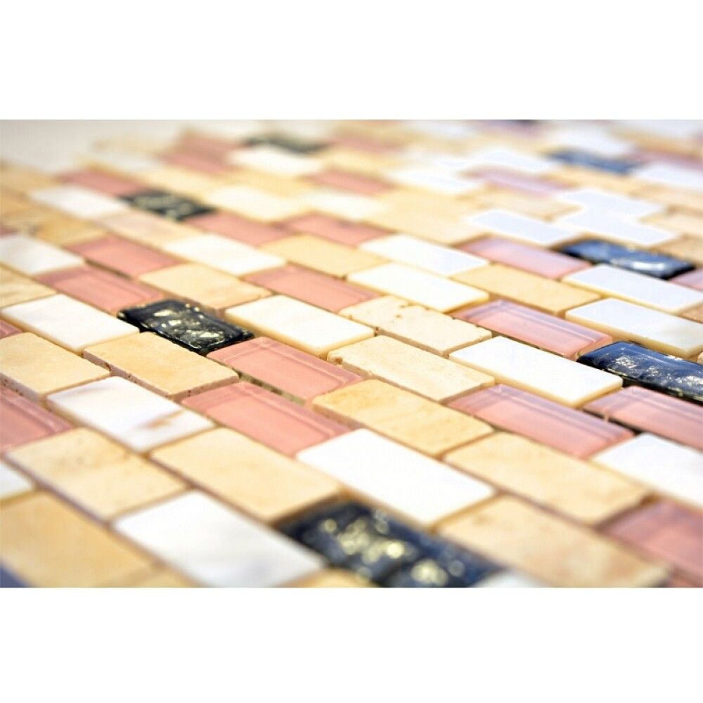 Klaas-/kivimosaiik Brick Mix beež 30 x 28,5 cm