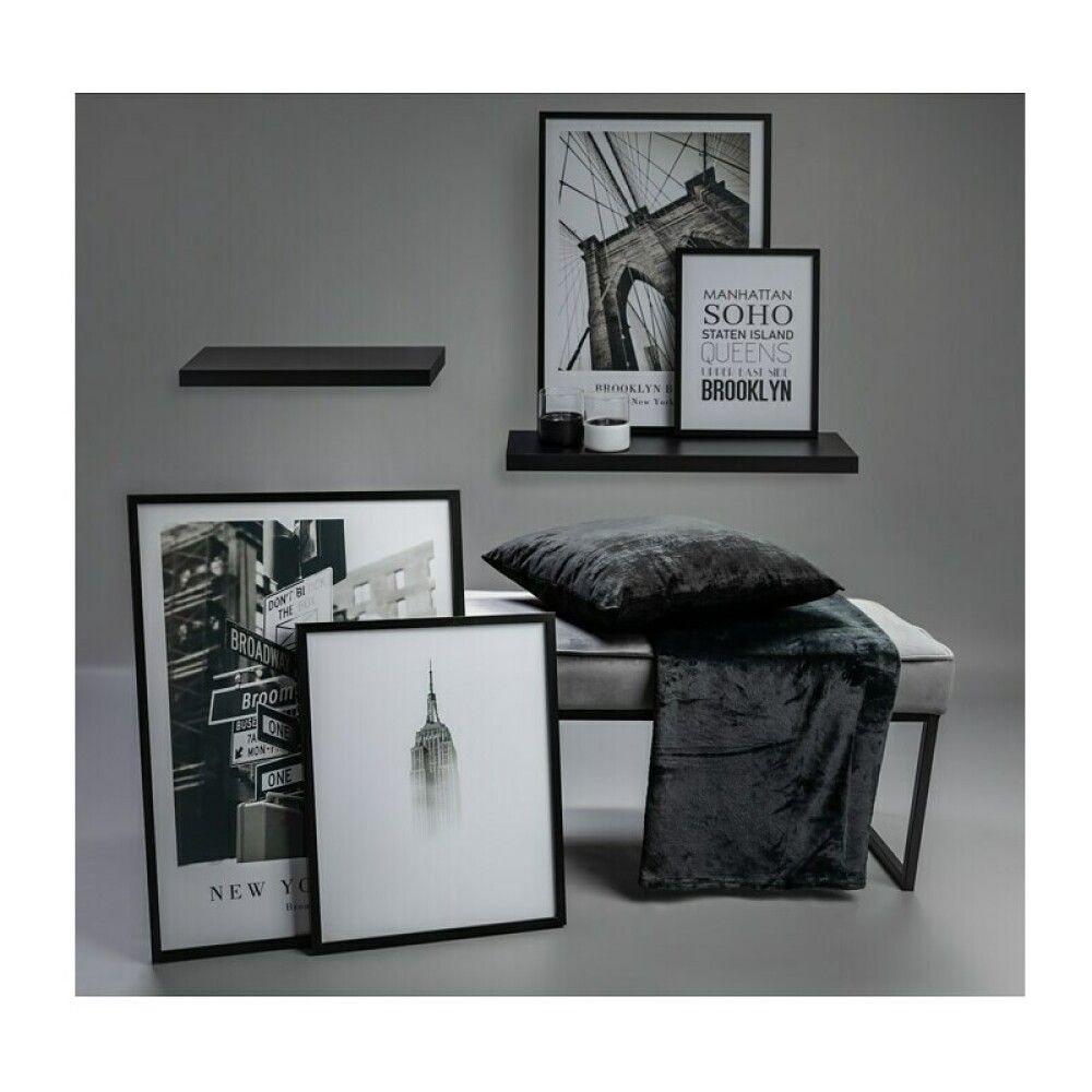 Seinariiul Regalux XL4 must 60 x 24 x 3,8 cm