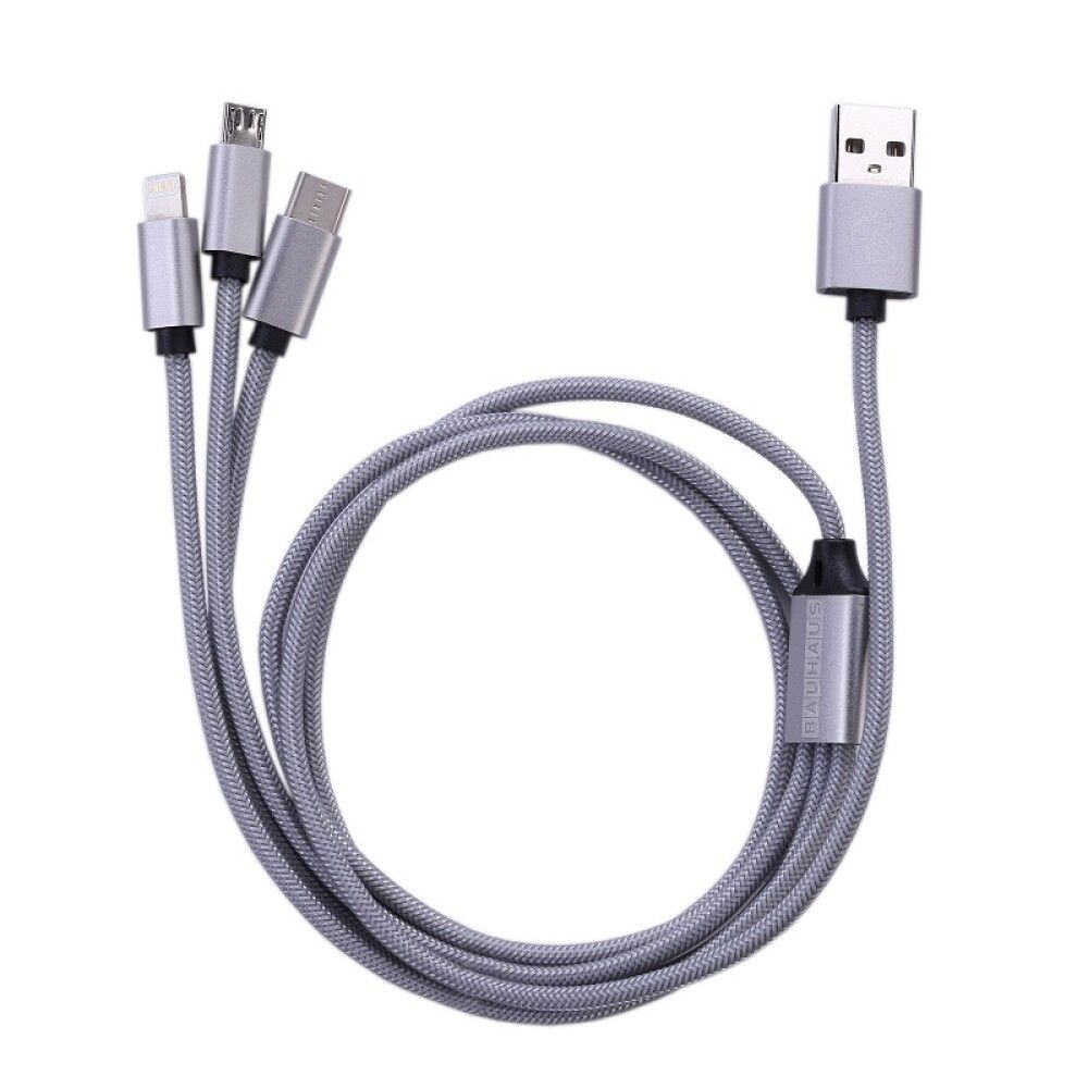 USB-laadimisjuhe Bauhaus 3in1 Lighting / Micro-USB / USB-C 1 m