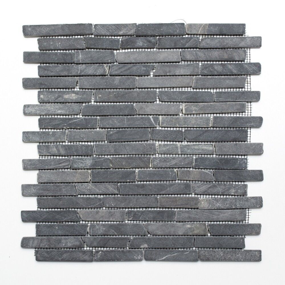 Looduskivimosaiik Brick uni Nero Marquina, hall 30,5 x 30,5 cm