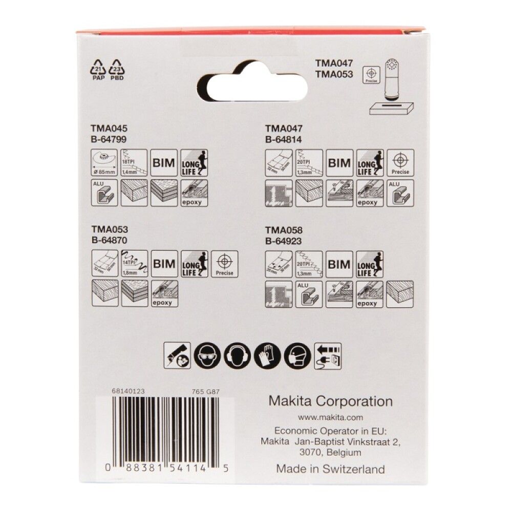 Multitööriista tarvikute komplekt Makita B-67480 4-osaline