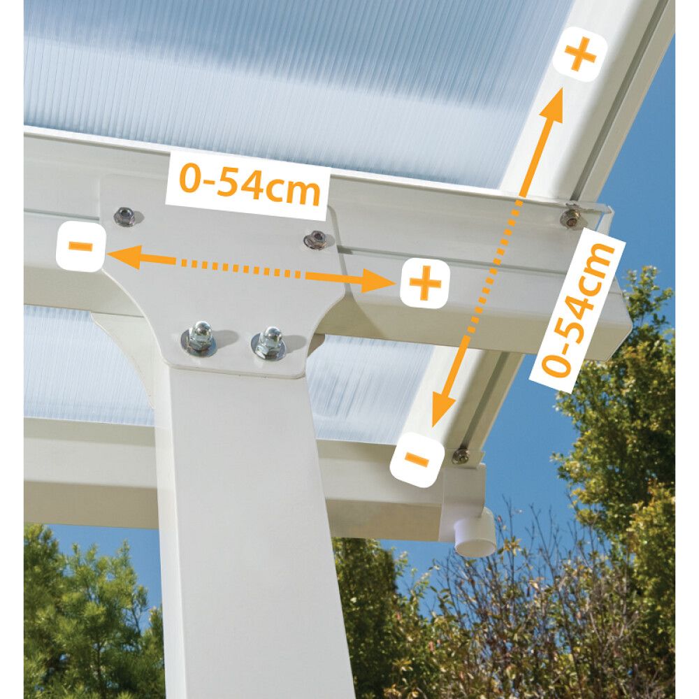 Terrassikatus Solid Elements Martina valge 3,05 x 3 m