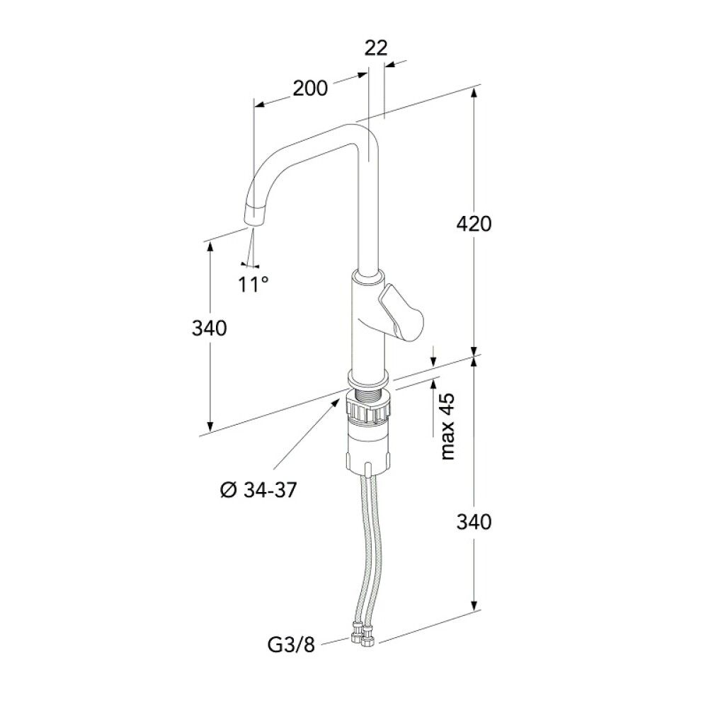 Köögisegisti Gustavsberg Epic harjatud messing