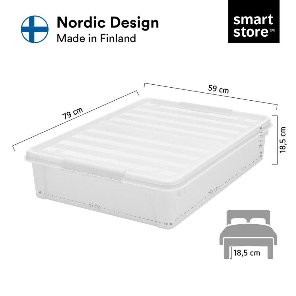 Ratastega säilituskast SmartStore valge 60 l