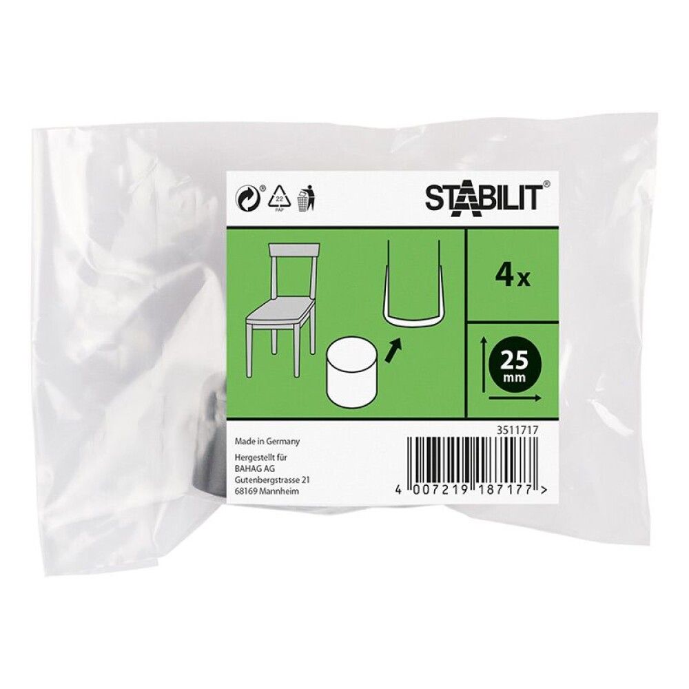 Põrandakaitse lauajalale must 25 mm 4 tk