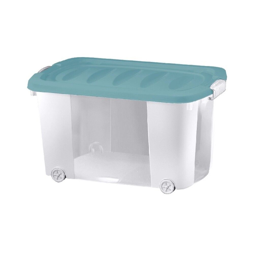 Säilituskast rataste ja kaanega 60 x 40 x 32 cm