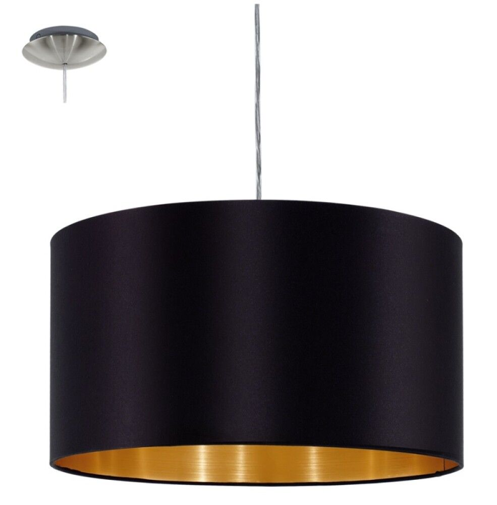 Rippvalgusti Maserlo 1-osaline 1 x 60 W Ø 38 cm must/kuld