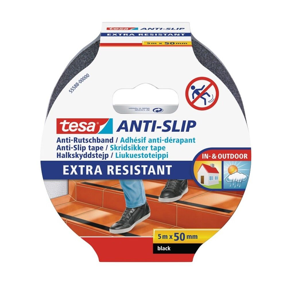 Libisemist takistav teip tesa® must 5 m x 50 mm