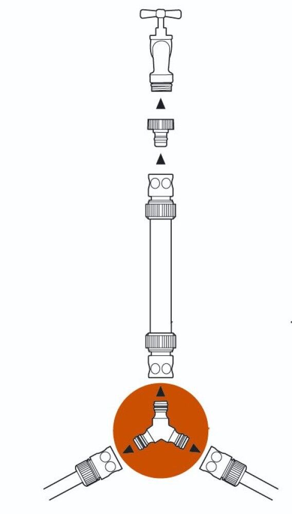 Y-liitmik Gardena aiavoolikule