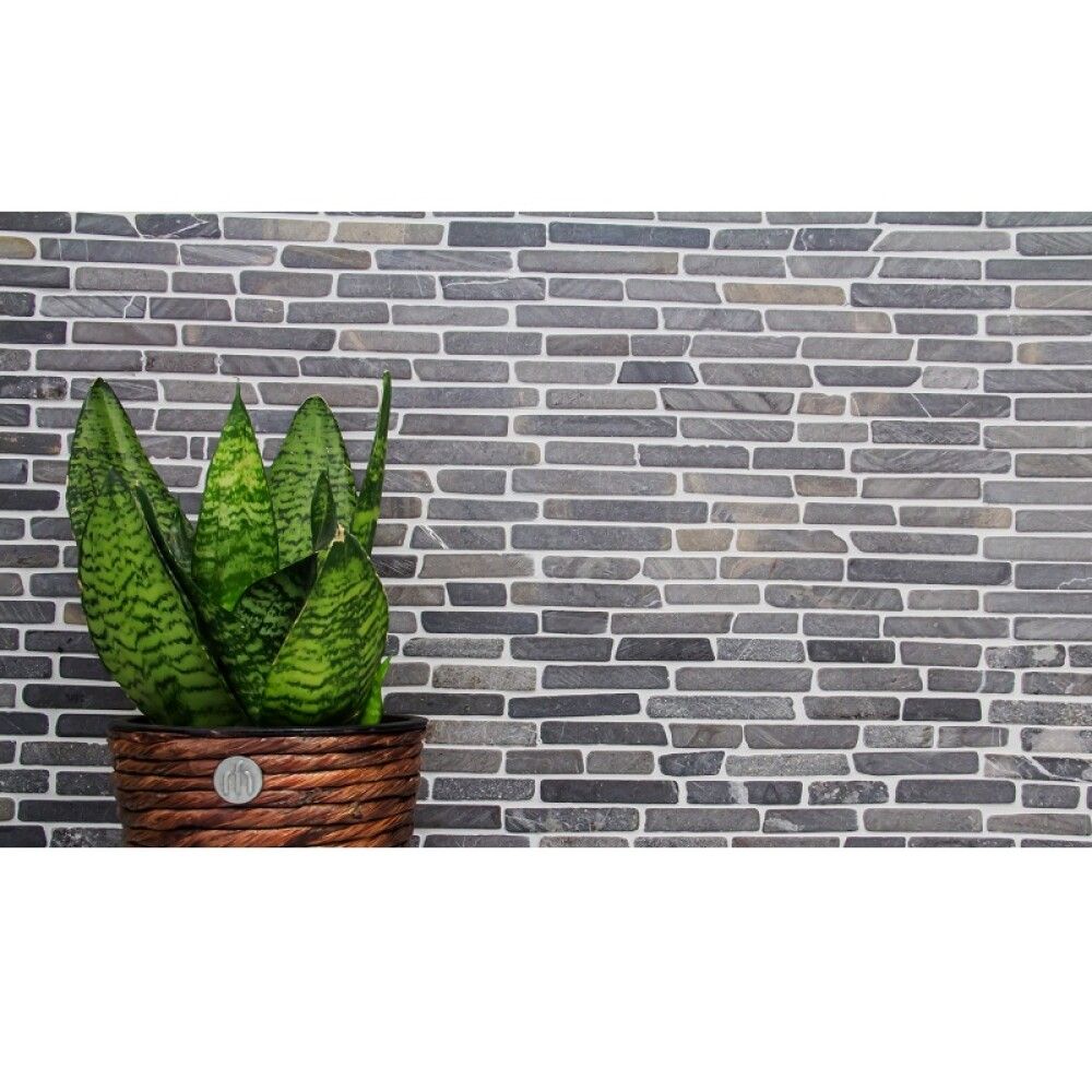 Looduskivimosaiik Brick uni Nero Marquina, hall 30,5 x 30,5 cm