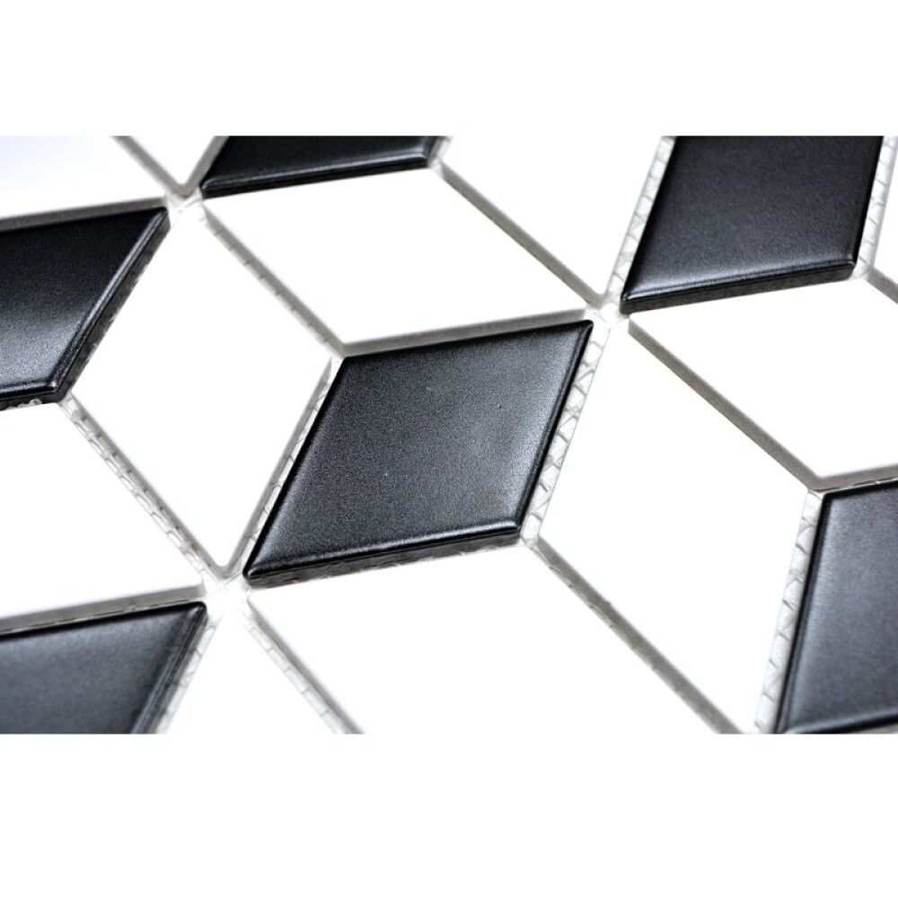 Mosaiik Trühvel 3D must/valge 26,6 x 30,5 cm