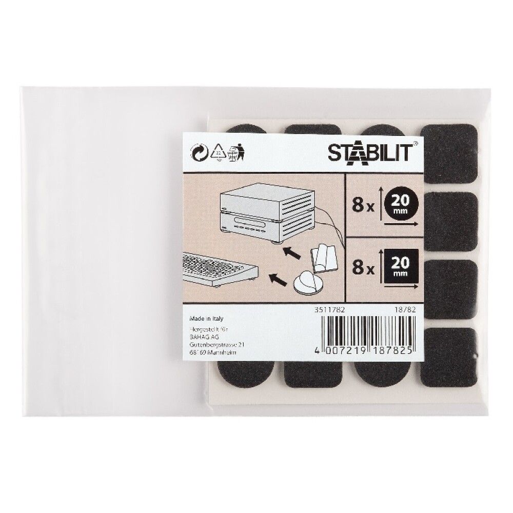 Libisemistõke Stabilit must 20 x 20 mm 16 tk