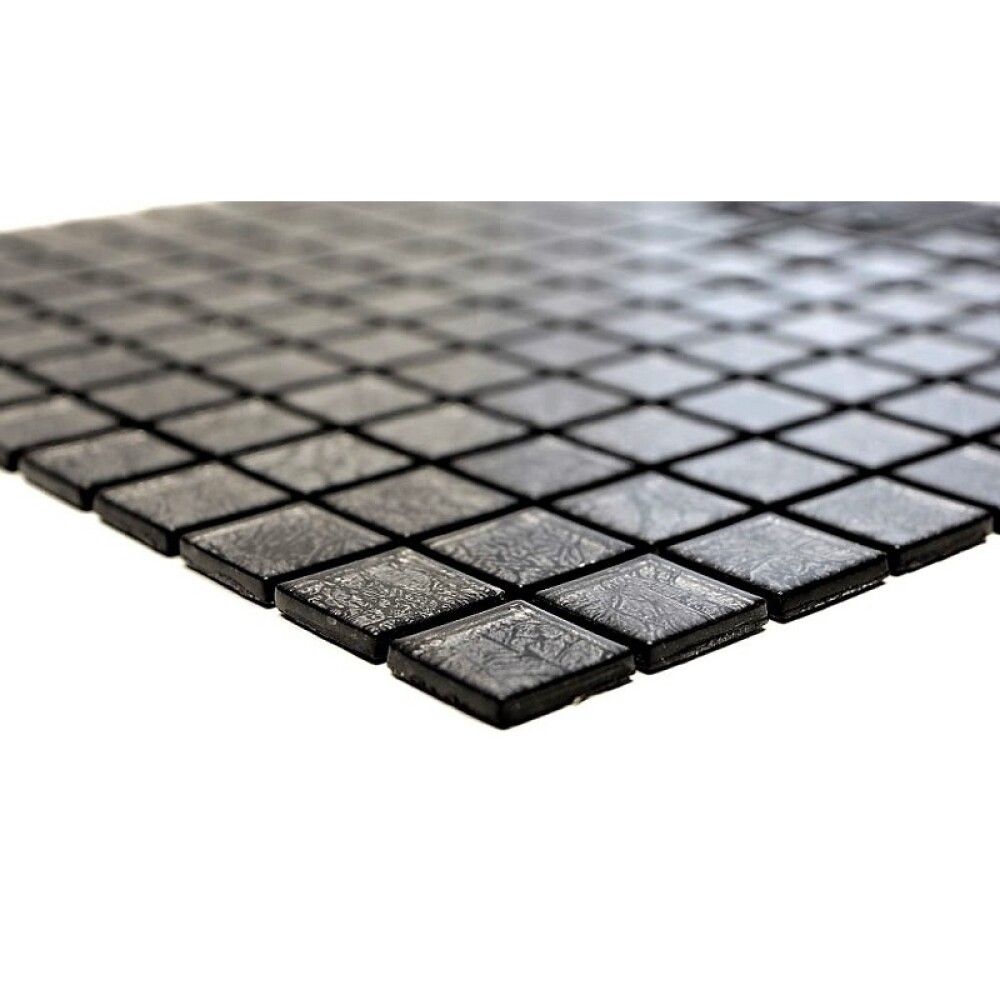 Klaasmosaiik Quadrat Uni must 30 x 30 cm