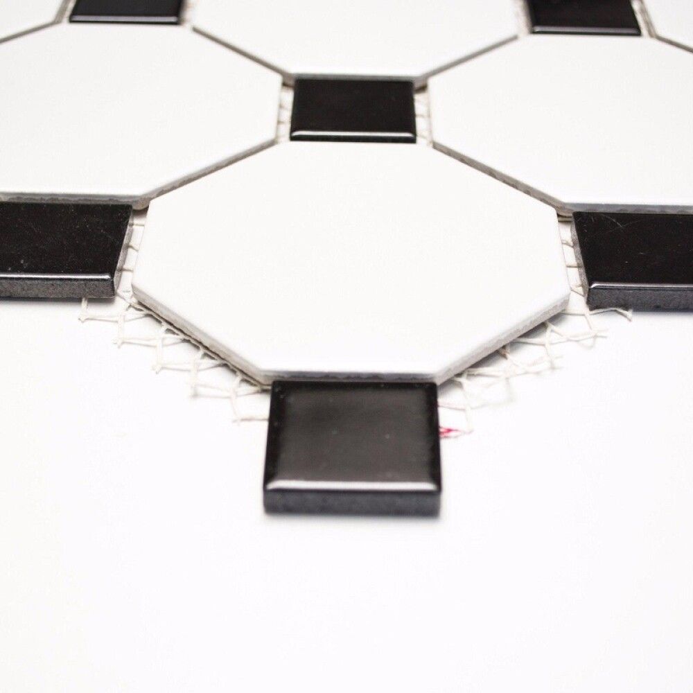 Mosaiikplaat Octa 30x30cm valge/must Must-valge