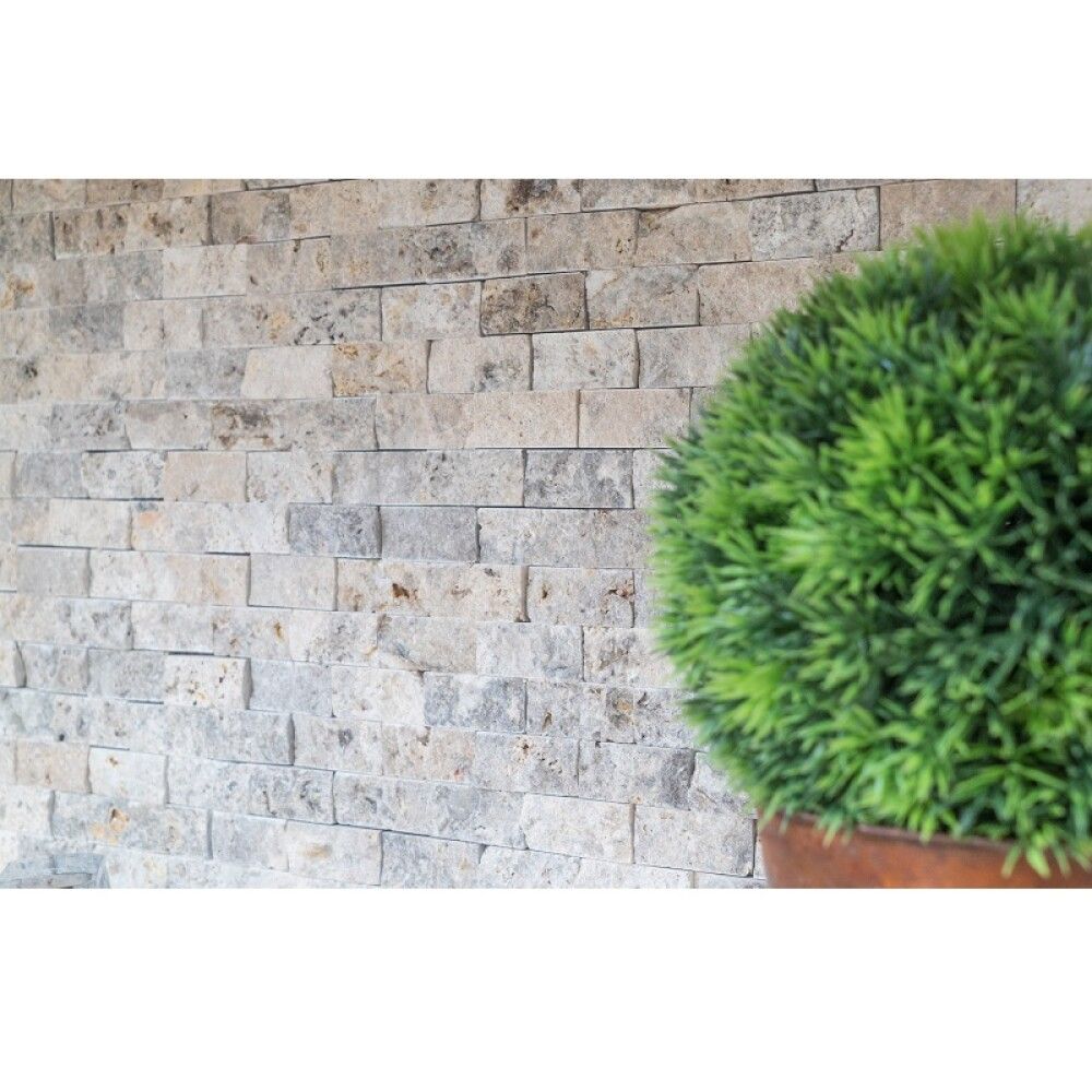 Mosaiik Brick Splitface 3D hõbedane 30,5 x 29 cm