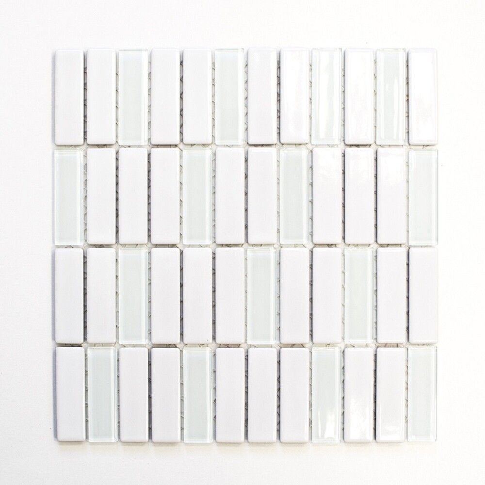 Mosaiik Mix valge läikiv 29,5 x 29 cm