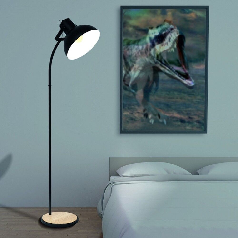 Põrandavalgusti Eglo Lubenham must E27 28W 160 cm