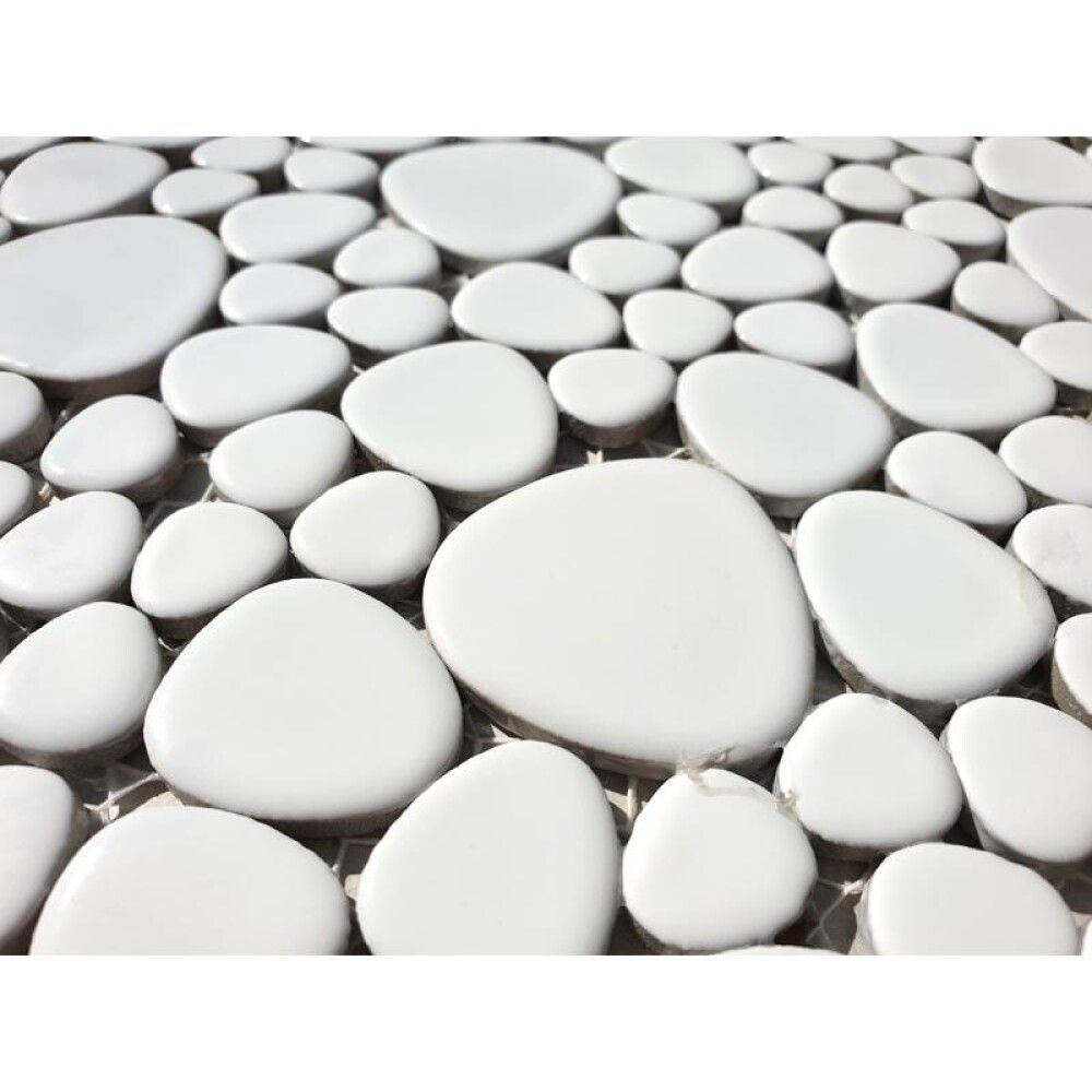 Kivimosaiik Pebble Stone valge 27,5 x 27,5 cm