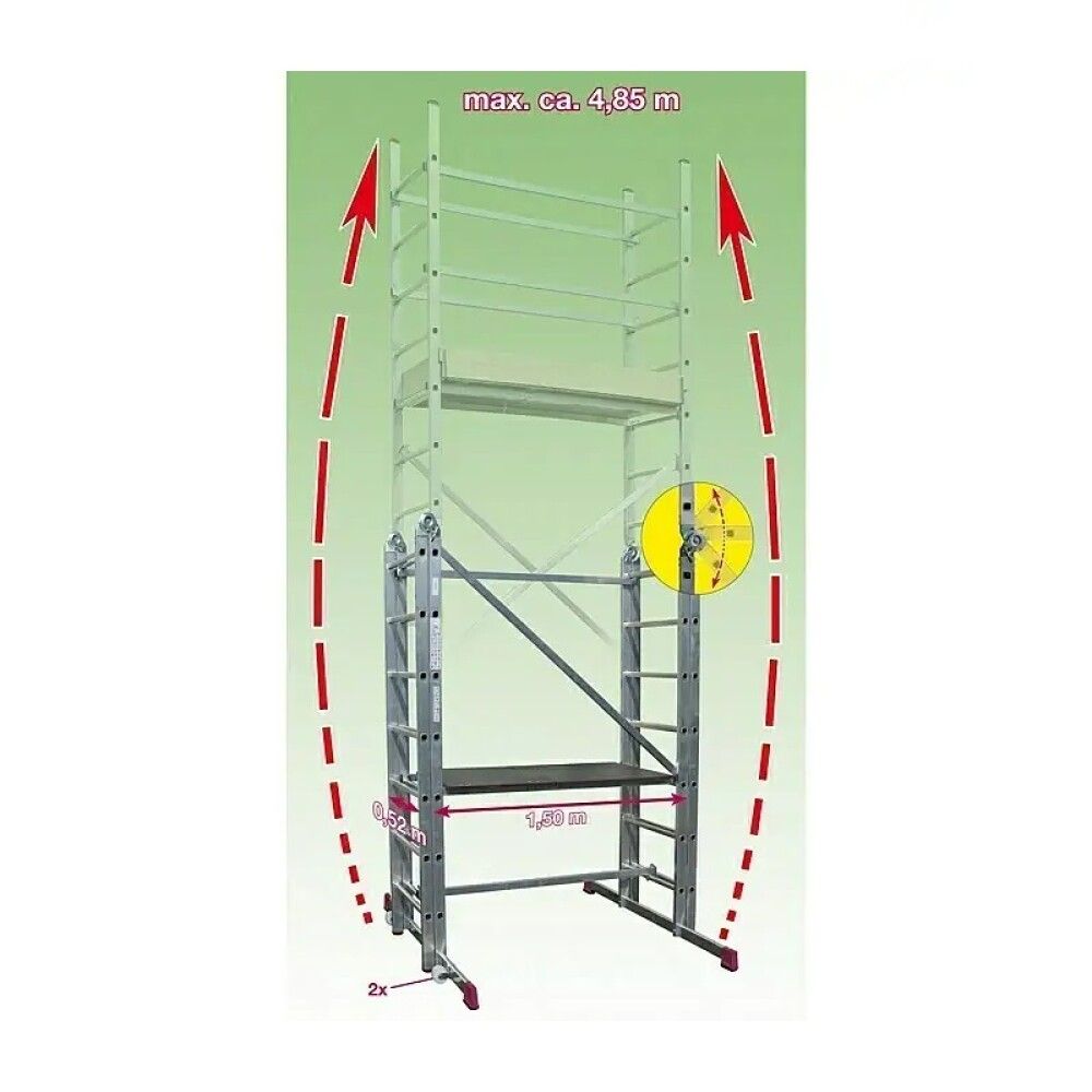 Kokkupandav ehitustelling Krause Corda töökõrgus 4,85 m