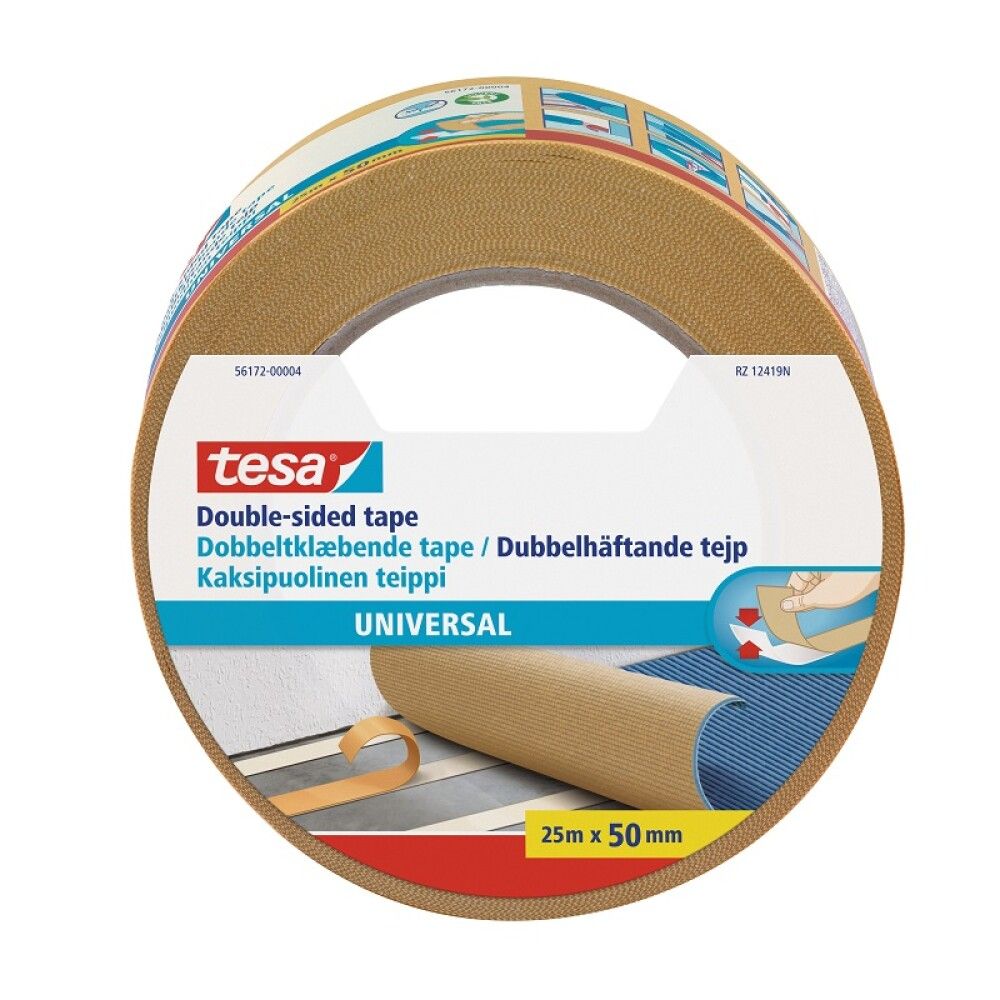 Vaibateip tesa® Universal kahepoolne 25 m x 50 mm