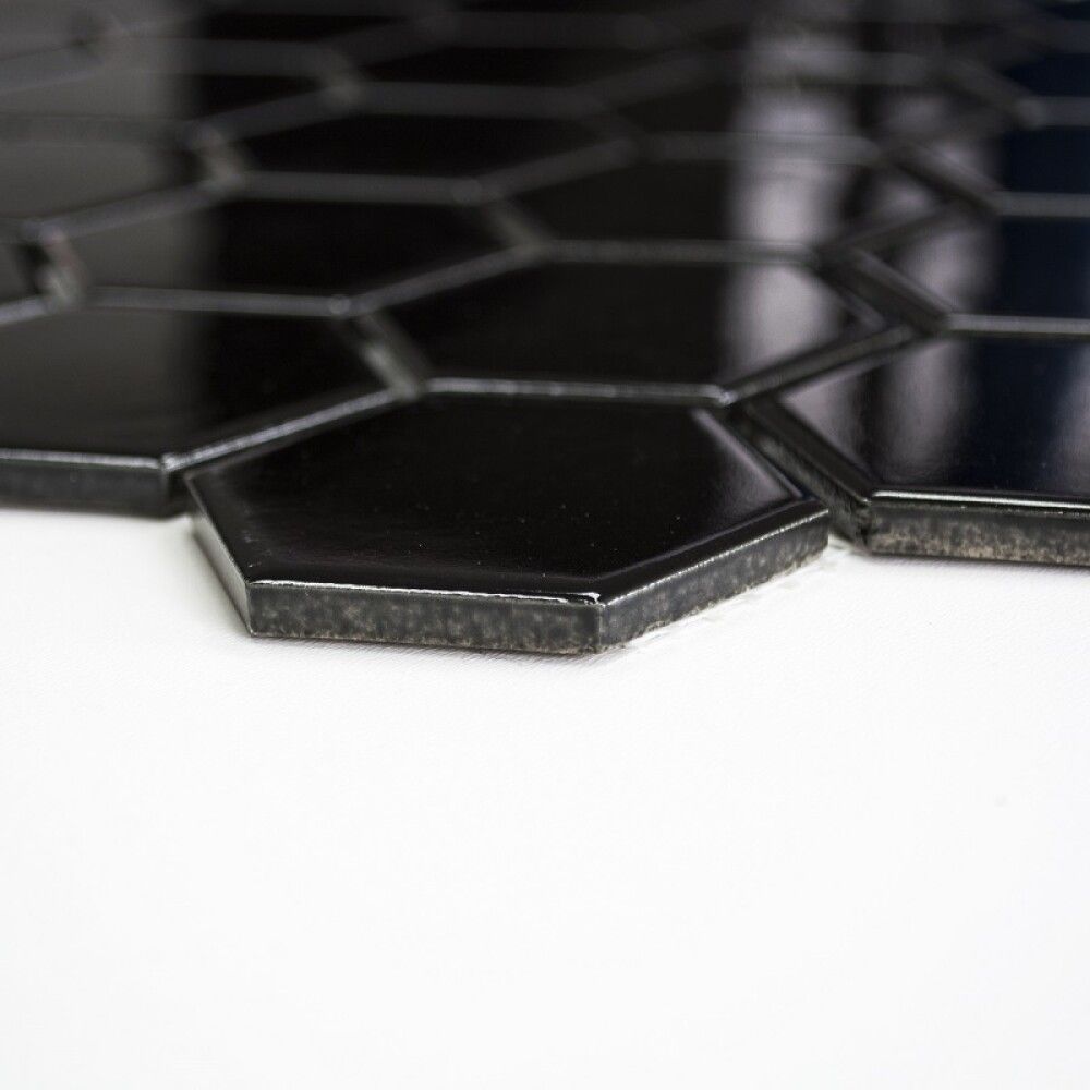 Mosaiik Hexagon must 32,5 x 28,1 cm Läikiv