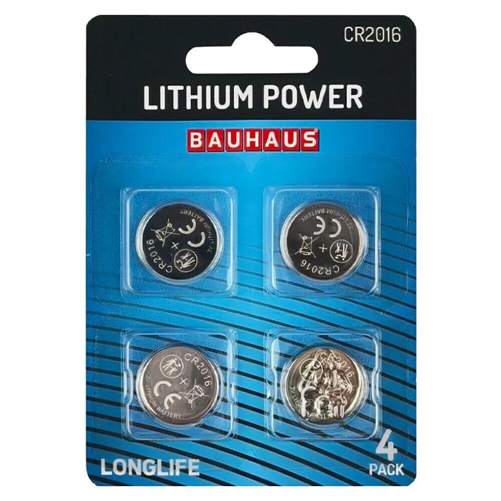 Patareid BAUHAUS Lithium Power CR2016 - 4 tk