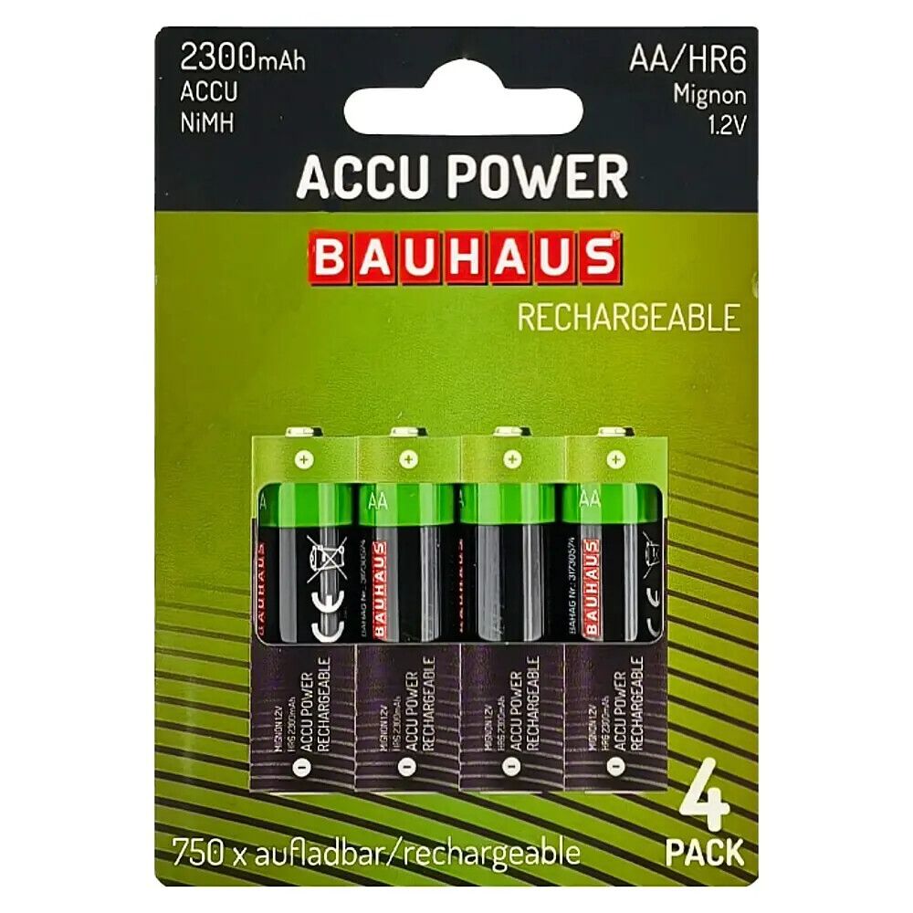 Akupatareid BAUHAUS AKKU POWER Mignon AA HR6 2300 mAh - 4 tk